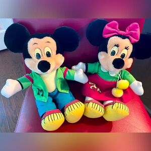 Disney vintage! Mickey & Minnie Plush toys - Disneyland 1987 ‘50’s sock hop PAIR